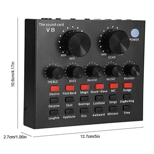 مكسر صوت مباشر V8 لأجهزة الموبايل والكمبيوتر أسود...