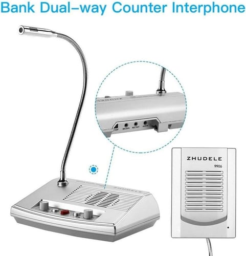 ميكروفون نداء ثنائي الاتجاه نافذة الزجاج مع مكبر ص...