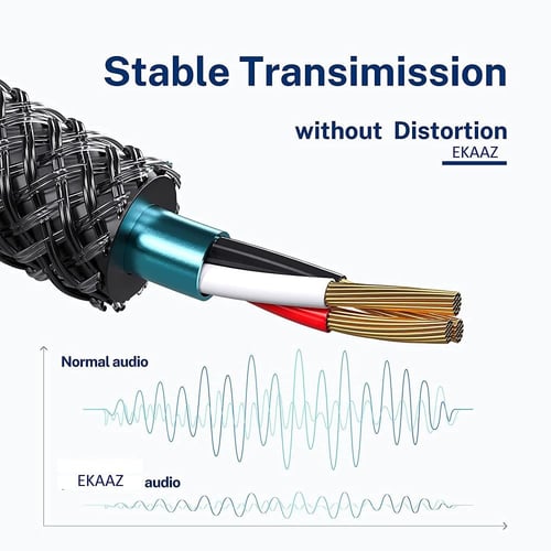 كابل تمديد AUX ستيريو من ذكر إلى أنثى متوافق مع سم...