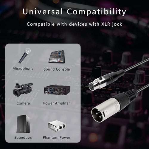 كابل صوت فاخر من XLR أنثى صغير إلى XLR ذكر بطول 1....