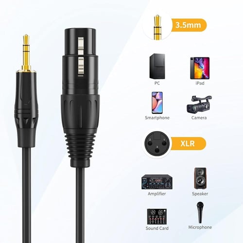 كابل موصل صوت ستيريو ممتاز مقاس XLR انثى الى 3.5 م...
