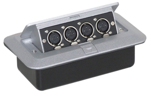 صندوق أرضي مع 4 مقابس XLR لوحة موصلات أرضية قابلة...