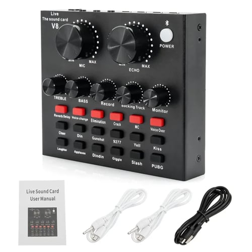 مكسر صوت مباشر V8 لأجهزة الموبايل والكمبيوتر أسود...