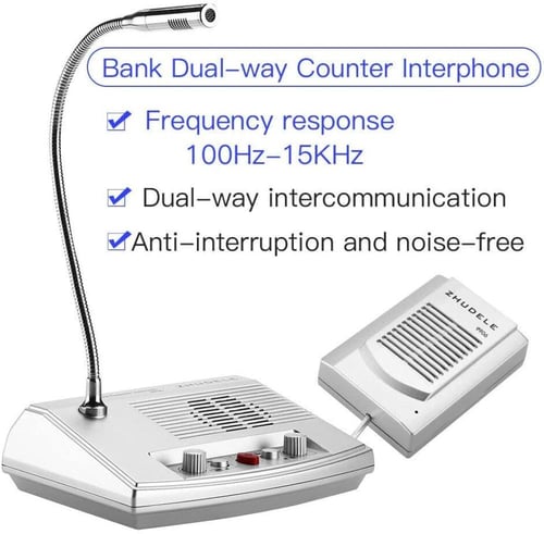 ميكروفون نداء ثنائي الاتجاه نافذة الزجاج مع مكبر ص...