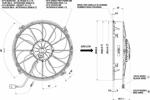 مروحة سبال الإيطالية 12 انش تيربو أداء عالي سحب