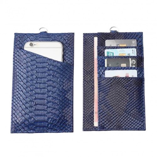 حامل جوال و كروت | أزرق غامق