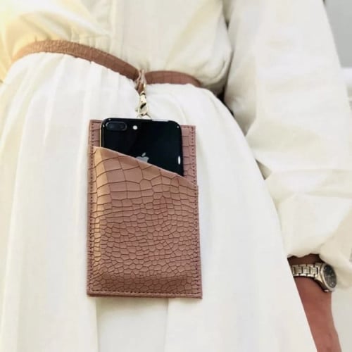 حامل جوال و كروت | أزرق غامق