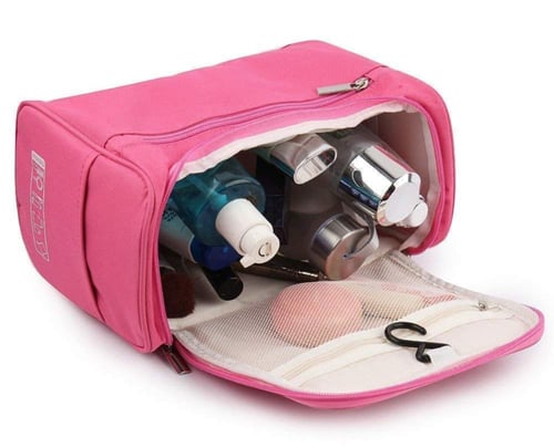 حقيبة تنظيم مستحضرات تجميل كبيرة مع تقسيمات عديدة...