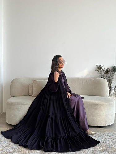 عباية كريب بليسيه بقصة كلوش