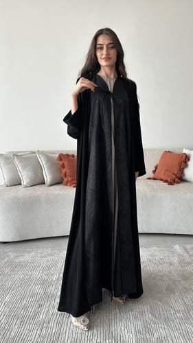 عباية كريب ملكي كوري و جاكار هندي بقصة نصف كلوش