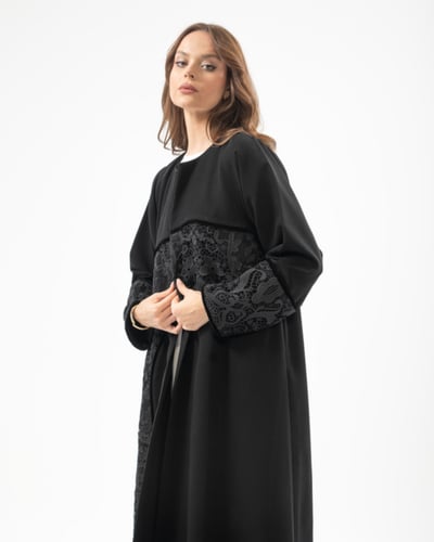 عباية كريب مع جوبير بقصة ربع كلوش