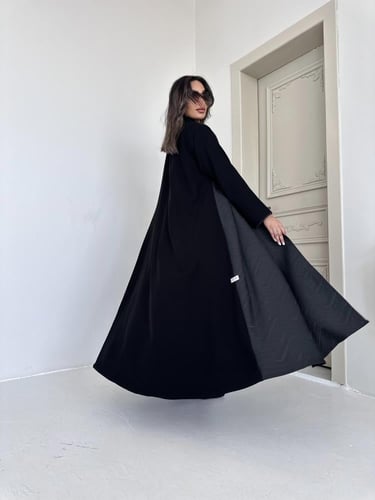 عباية كريب مع جاكار هندي بقصة نصف كلوش