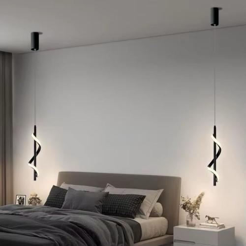 مصباح معلق حلزوني أسود