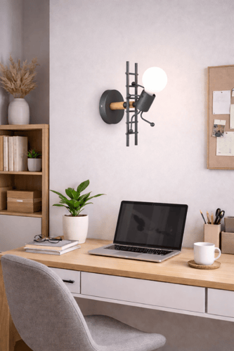 إضاءة جدارية داخلية كلاسيك أسود سلم – HS-WALL-12