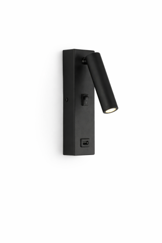 إضاءة جدارية موجهة LED أسود مع USB رقم 5765