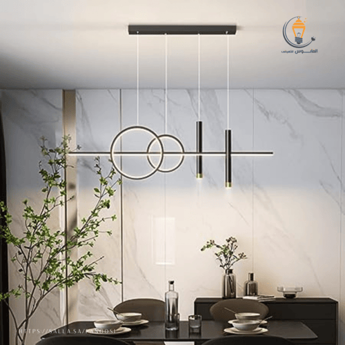 ثريا مستطيل ليد اسود 9603