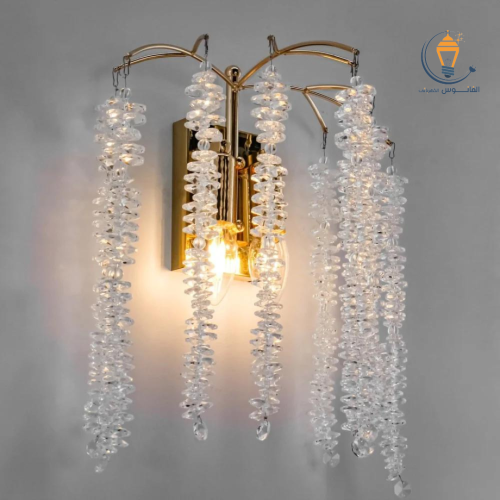 اضاءة جدارية عناقيد كريستال شفاف