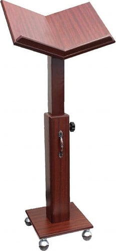 حامل مصحف خشبي كبير قابل للتعديل بعجلات