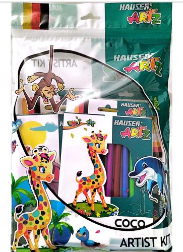 مجموعة الرسام 12 قطعة مع دفتر تلوين هوزر المانيا