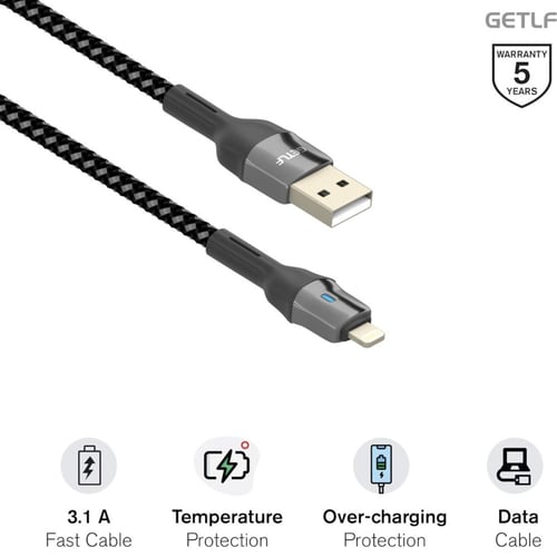 كيبل ايفون من جيتلف ضد القطع 2.4أمبير طول1متر ضمان...