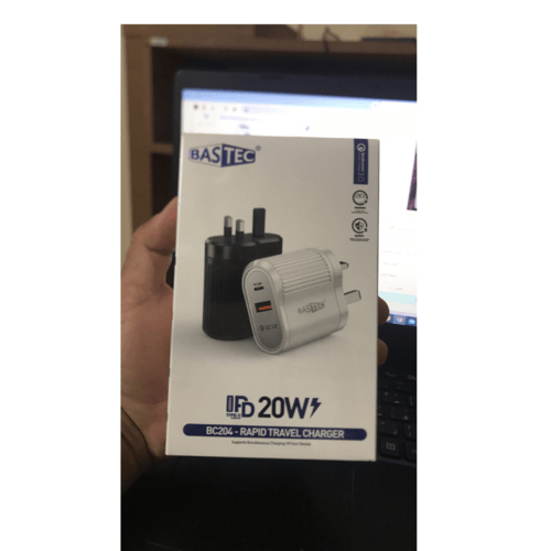 شاحن جداري من باستك ،مخرجين بي دي20واط+يوسبي18ط ال...