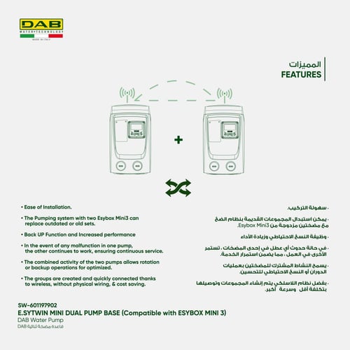 قاعدة مضخة ثنائية - متوافق مع ( E.sy box Mini3 )