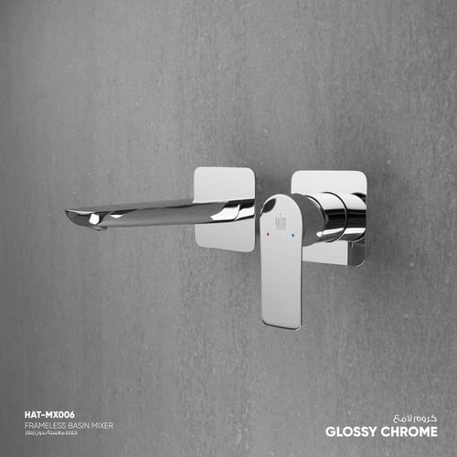 خلاط مغسلة جداري بدون إطار MX006