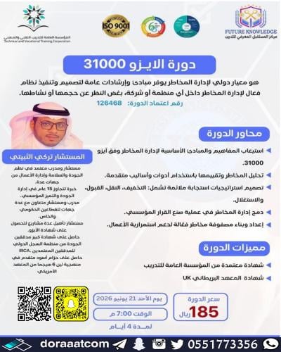 أون لاين | دورة الآيزو 31000