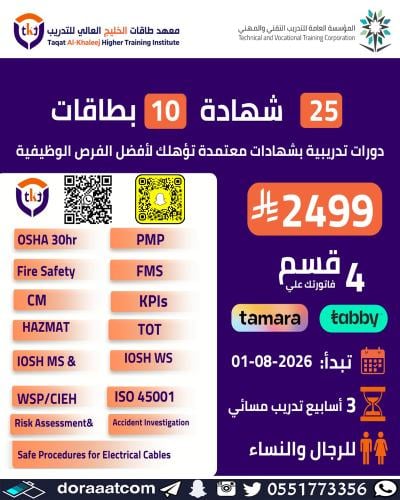 أون لاين | 25 شهادة (دولية ومحلية ) + 10 بطاقات مع...