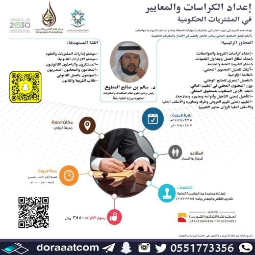 الرياض | دورة إعداد الكراسات والمعايير في المشتريا...