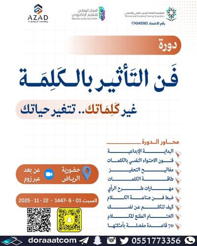 الرياض + أون لاين | دورة فن التأثير بالكلمة