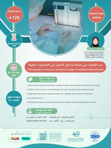 أون لاين | دورة سد الثغرات في مرحلة ما قبل التحليل...