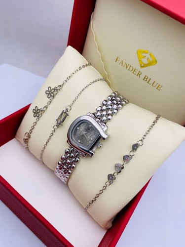 طقم ساعة نسائي وسوارة ماركة فندربلو 2026