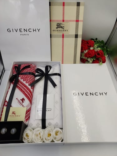 بكج هدية بربري : شماغ بربري قماش جيفنشي كبك عادي