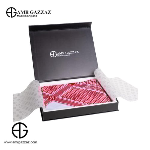 شماغ عمرو قزاز كلاسيك بلس احمر صناعة انجليزية