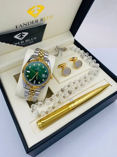 طقم ساعة وقلم وكبك وسبحة فاندر بلو