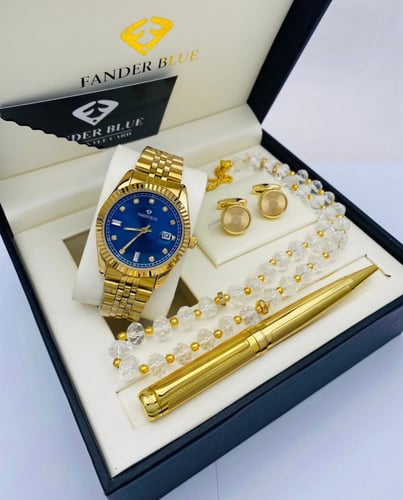 طقم ساعة وقلم وكبك وسبحة فاندر بلو