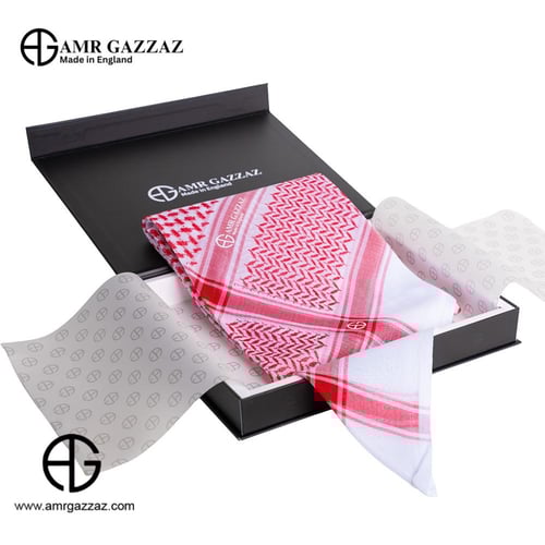 شماغ عمرو قزاز كلاسيك لون خاص احمر فاتح صناعة انجل...