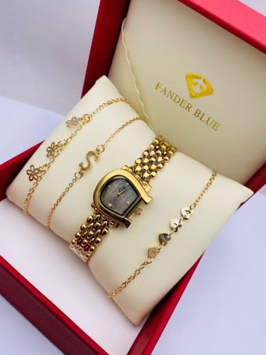 طقم ساعة نسائي وسوارة ماركة فندربلو 2026