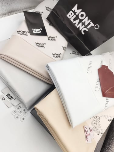 4 قطع قماش مونت بلانك صيفي (سماوي فاتح لايت سلفر ك...