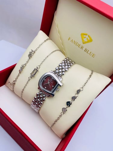 طقم ساعة نسائي وسوارة ماركة فندربلو 2026