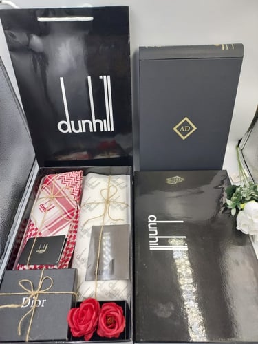 بكج السعادة 5: هدية شماغ دنهل قماش دنهل بوك ورد صن...