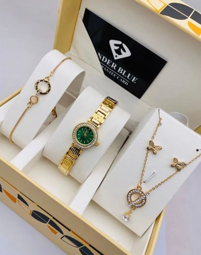 طقم ساعة وسلسال وسوارة نسائي ماركة فندربلو