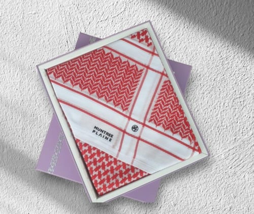 شماغ مونتري خطوط بيضاء شبابي احمر 2026 - 23005