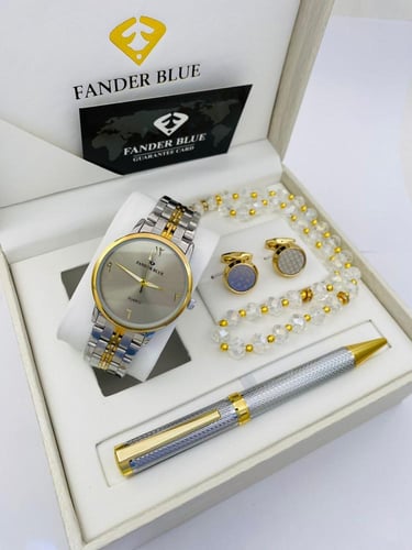 طقم ساعة وقلم وكبك وسبحة فاندر بلو