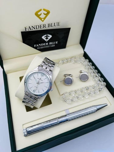 طقم ساعة وقلم وكبك وسبحة فاندر بلو