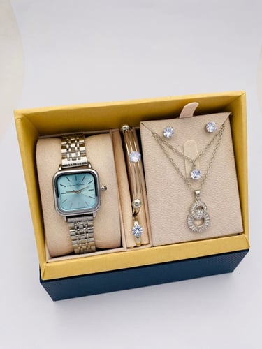 طقم ساعة نسائية ومجموعة سلاسل ماركة فندر بلو 2026...