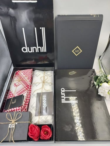 بكج السعادة 5: هدية شماغ دنهل قماش دنهل بوك ورد صن...