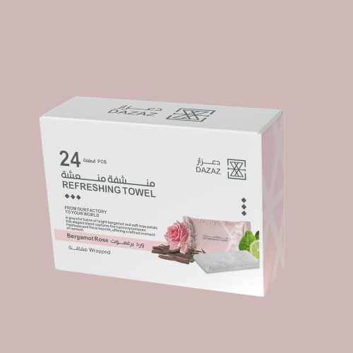 بوكس منشفة منعشة برائحة ورد برغموت24 حبة