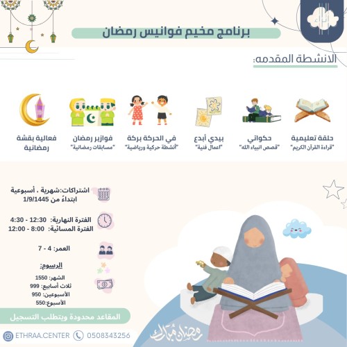 تجديد برنامج مخيم فوانيس رمضان (الفترة المسائية) -...